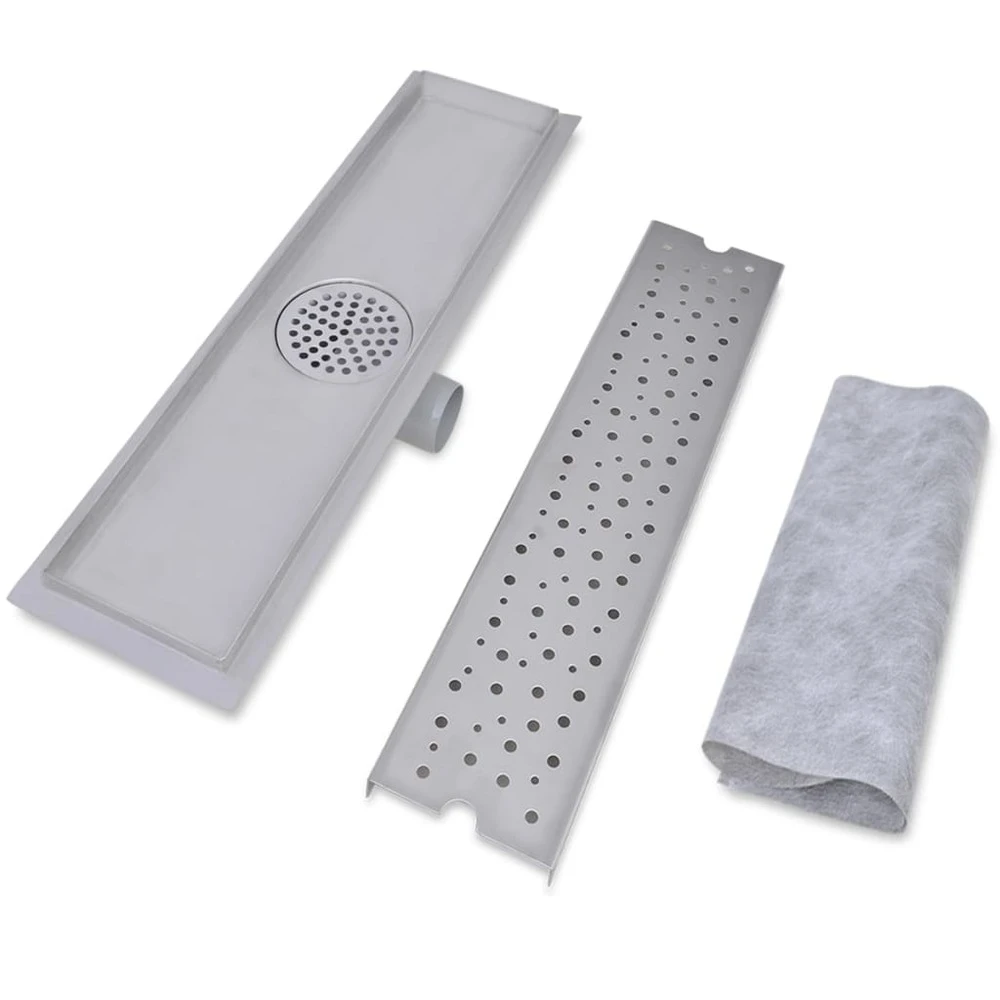 VIDAXL Drain De Douche Linéaire 2 Pcs 530 X 140 Mm Acier Inoxydable 4 VIDAXL Drain De Douche Linéaire 2 Pcs 530 X 140 Mm Acier Inoxydable – Image 4
