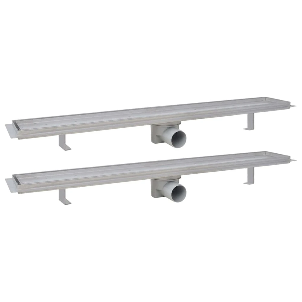 VIDAXL Drain De Douche Linéaire 2 Pc 830 X 140 Mm Acier Inoxydable 2 VIDAXL Drain De Douche Linéaire 2 Pc 830 X 140 Mm Acier Inoxydable – Image 2