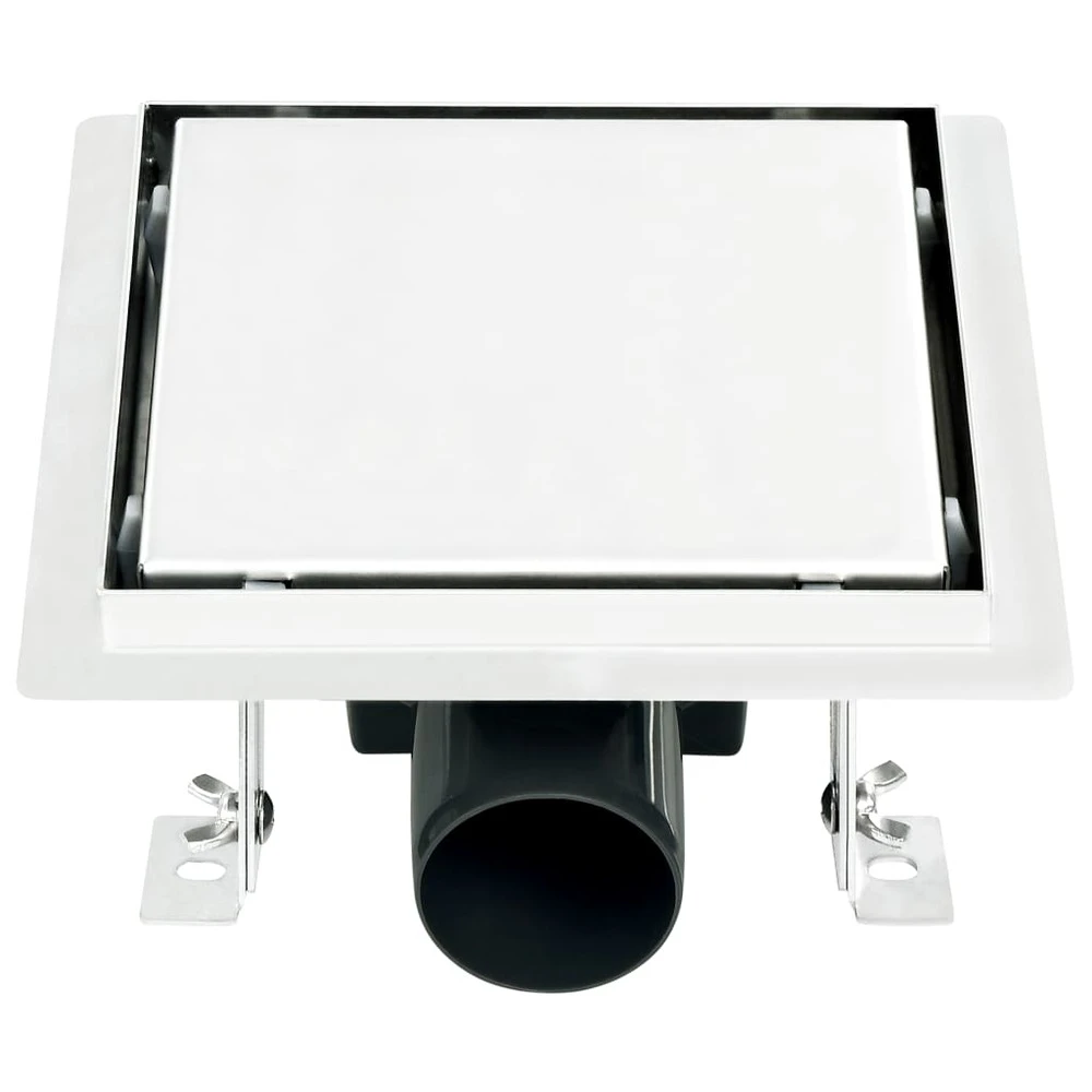 VIDAXL Drain De Douche Avec Couvercle 2 En 1 18x18 Cm Acier Inoxydable 4 VIDAXL Drain De Douche Avec Couvercle 2 En 1 18x18 Cm Acier Inoxydable – Image 4