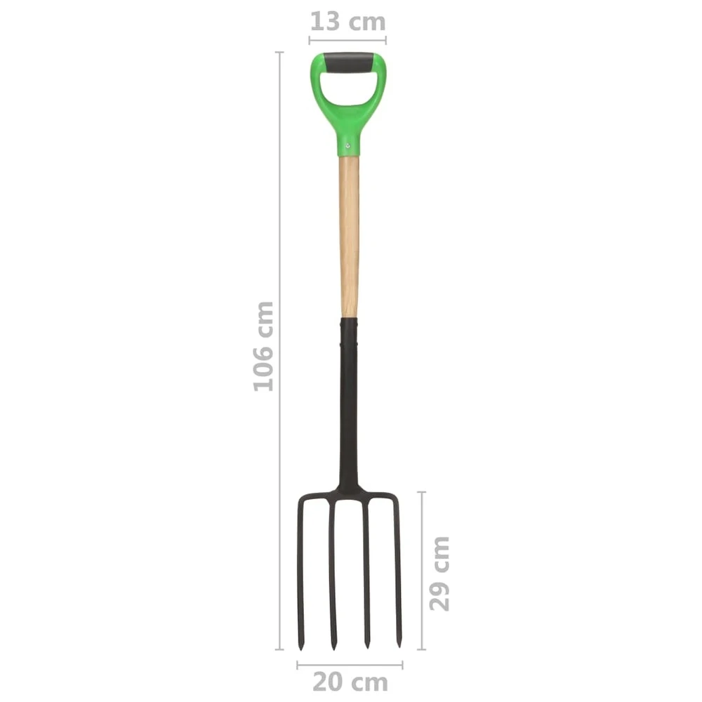 VIDAXL Fourche à Creuser De Jardin Avec Poignée En D Acier Et Bois Dur 7 VIDAXL Fourche à Creuser De Jardin Avec Poignée En D Acier Et Bois Dur – Image 7