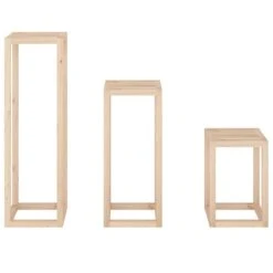 VIDAXL Ensemble De Supports Pour Plantes 3 Pcs Bois De Pin Massif -Karch Jardin Magasin 64798cbdd51f70.61099063