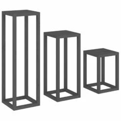 VIDAXL Ensemble De Supports Pour Plantes 3 Pcs Gris Bois De Pin Massif -Karch Jardin Magasin 64798cc12fd955.94521332