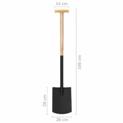 VIDAXL Bêche à Creuser De Jardin Avec Poignée En T Acier Et Bois Dur -Karch Jardin Magasin 64798cc63747d2.25856593